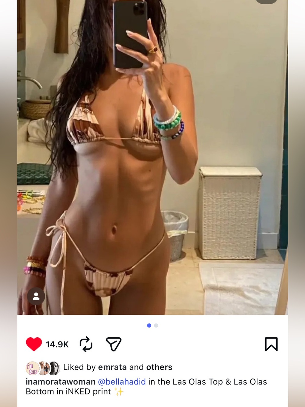 Inamorata inked print bikini XS/S